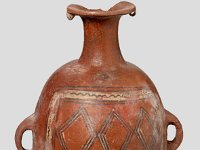 Ame Ker 196  Ame Ker 282, , Peru, Nordwest-Argentinien oder Chile, Inka, Später Horizont, Inka, ca. 1440-1532 n. Chr., Amphore, aryballos, makas, Ton, H 31,7 cm, Dm 20,7 cm : Museumsfoto: Claus Cordes, Bestandskatalog Ethnologie